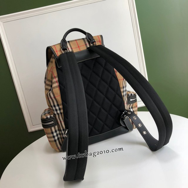 Burberry專門店新款大號Vintage復古格紋軍旅背包 巴寶莉男士女士後背包 yxb1390